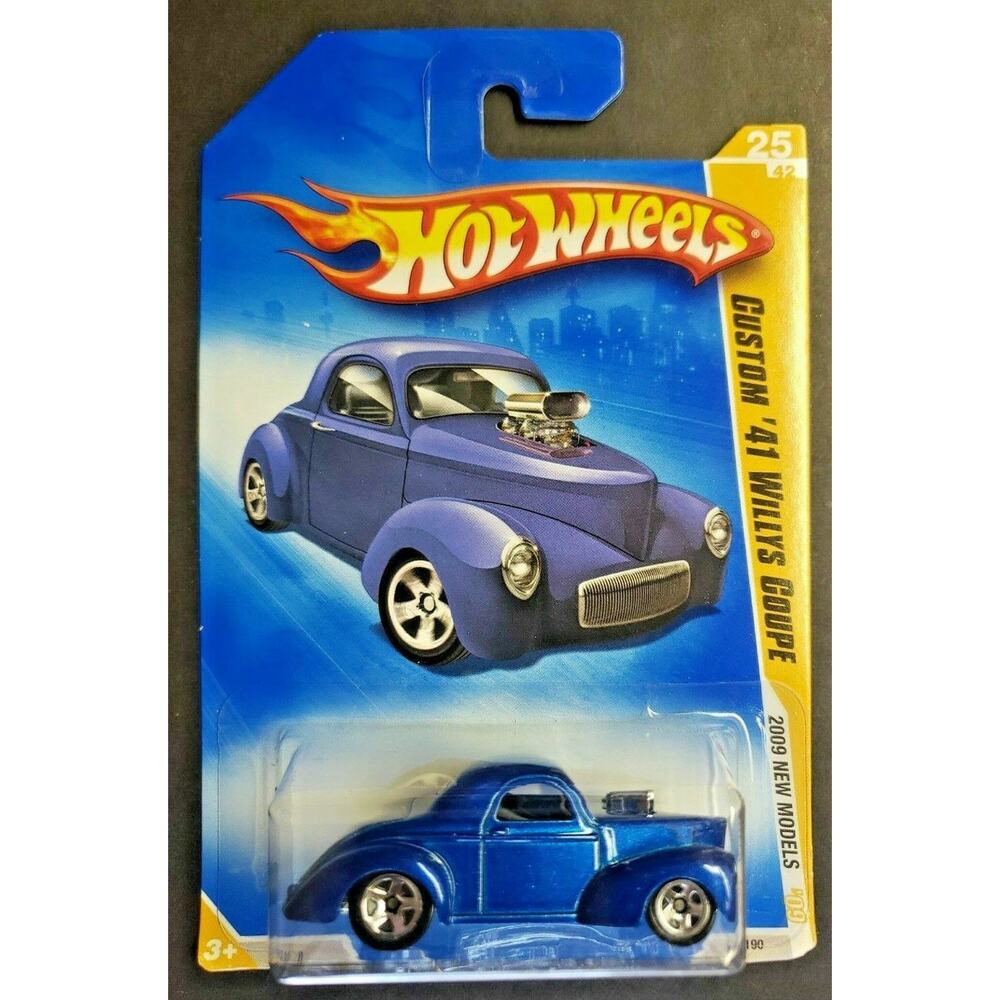 2009 Hot Wheels 1941 Custom Willys Coupe #25 Blue HW14